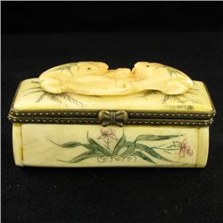 Chinese Handcarved Bone Gem Box (CLB-842)