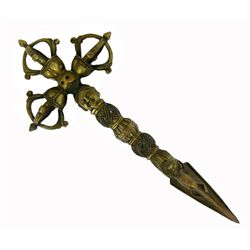 Tibet Vintage Bronze Ceremonial Dagger (ANT-1028)