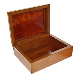 Teak and Burl Wood Handmade Box  (DEC-180)