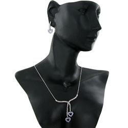 51twc Tanzanite/Diamond 14k Necklace/Earring Set (JEW-1753)