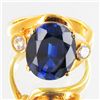 Image 1 : 28.4twc Lab Diamond/Sapphire Gold Vermeil Ring (JEW-3519)