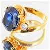 Image 2 : 28.4twc Lab Diamond/Sapphire Gold Vermeil Ring (JEW-3519)