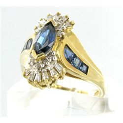 2.6ct Ceylon Blue Sapphire & Diamond 10k Ring (JEW-1470)