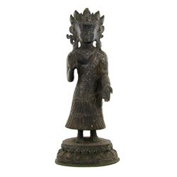 Antique Nepal Standing Buddha Bronze  (ANT-1920)