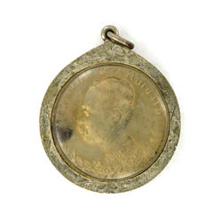 Vintage' Thai Silver Rama V Nickel Coin Amulet in Nickel Pendant Case (ANT-1202)