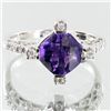 Image 1 : 18.41twc Purple Amethyst Diamond 14k Gold Ring (JEW-3401)