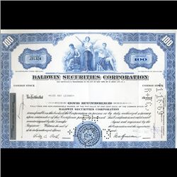 1960s Baldwin Sec. Stock Certificate Scarce (CUR-06396)