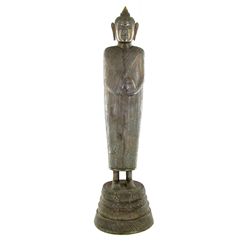 Rare Antique 1800s Silver/Bronze Cambodian Buddha (ANT-1921)