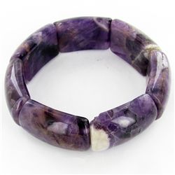 325twc Natural Amethyst Stretch Bangle Bracelet (JEW-3452)