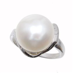 White Saltwater Pearl & Sterling Ring (JEW-154)