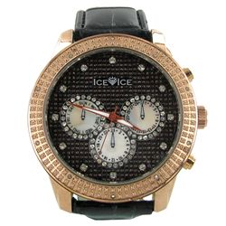 New Ice Time Mens Diamond Bezel Chrono Style Watch (WAT-342)