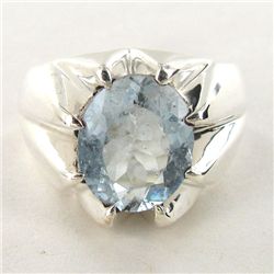 63.74twc Aquamarine Sterling Ring (JEW-2800)