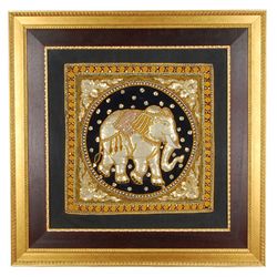 Lg Embroidered/Sequined Elephant Tapestry (ART-008)