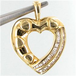 23twc Diamond Heart 14k Gold Pendant (JEW-2554)