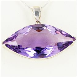 85.80ct Sterling Marquise Pendant Purple Amethyst (JEW-1653)