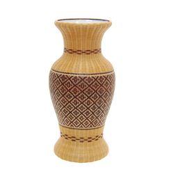 Finely Hand Woven Bamboo Covered Vase  (DEC-238)