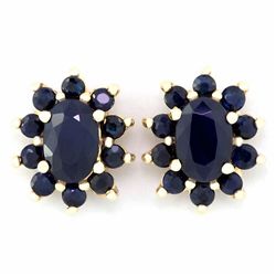 2.20ct Natrl Genuine Bl Sapphire 9k Gold Earrings (JEW-9217X)