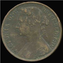 1876H British Victoria Penny XF+ (COI-7223)