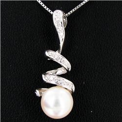 Pearl Diamond 14k Pendant Necklace (JEW-2834)