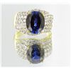 Image 1 : 22twc Lab Dia/Sapphire 22k Gold Vermeil Ring (JEW-2364)