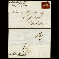 1844 GB Rare 1p Red Maltese Canc. Stamp Cover (STM-1595)