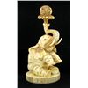 Image 1 : Chinese Handcarved Bone Elephant Holding Dragon Ball (CLB-708)