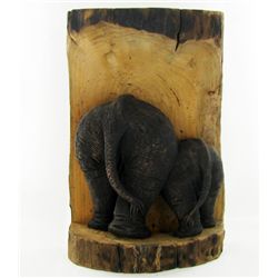 Handcarved Teak Elephant Derrier Tush (CLB-922)