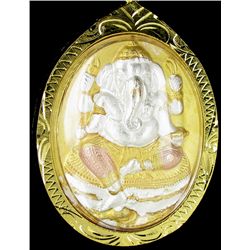 Gold Vermeil Ganesh Amulet (JEW-2567)