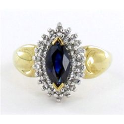 1.7ct Ceylon Blue Sapphire & Diamond 10k Ring (JEW-1506)