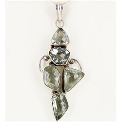 77twc Green Amethyst Silver Pendant Appr Est $15k (JEW-2435)