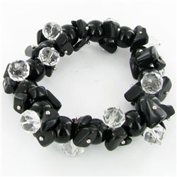 350twc Natural Black Onyx Crystal Bracelet (JEW-3456)