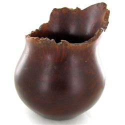 Handcarved RARE Rosewood Burl Vase (DEC-482)