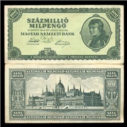 1946 Hungary 100000000 Pengo Note Hi Grade Scarce (CUR-05647)