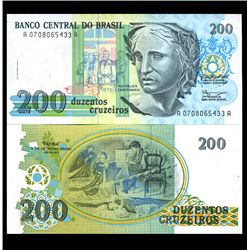 1989 Brazil 200 Cruzados Crisp Uncirculated Note (CUR-05922)