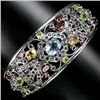 Image 1 : 199twc Top Colors Multigem Sterling Cuff Bracelet (JEW-2262)