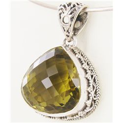 160twc Lemon Citrine Sterling Pendant (JEW-3363)