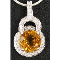 12.65twc Citrine Diamond 14k Gold Pendant (JEW-3383)