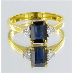 1.35ct Ceylon Blue Sapphire & Diamond 18k Ring (JEW-1680)