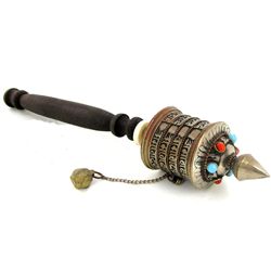 Tibet Bronze Prayer Wheel with Handle (ANT-1799)