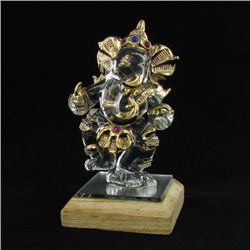 Hand Formed Glass Gilded Ganesh (CLB-488)