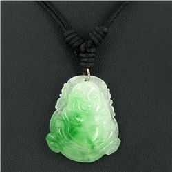 45ct Green Jade Buddha Pendant Necklace (JEW-3585)