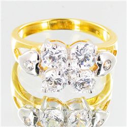 15.0twc Lab Diamond Gold Vermeil Ring (JEW-3521)