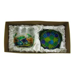 Ornate Overlaid Glass Candle Holder (CLB-637)