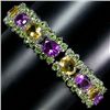 Image 1 : 196twc Amethyst-Citrine-Peridot Sterling Bracelet  (JEW-2302)