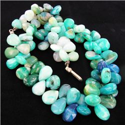 700twc Peruvian Opal Beads Sterling Necklace (JEW-3130)