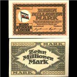 1923 Germany 10m Mark Pvt Steamship Note Crsp Unc (COI-3897)