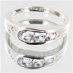 13twc White Zircon & Diamond 9k Ring (JEW-3550)