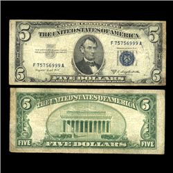 1953B $5 Silver Certificate Note Circulated Scarce (COI-4729)