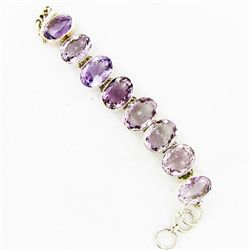 230twc Purple Pink Amethyst Sterling Bracelet (JEW-3350)