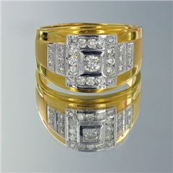 23k Gold Mens .8ct Diamond Elephant Ring 10gm (JEW-1433)